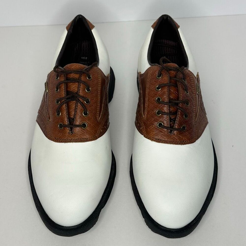 Etonic Golf shoes Leather White and Brown Lace up 2002 | Men Size 9.5